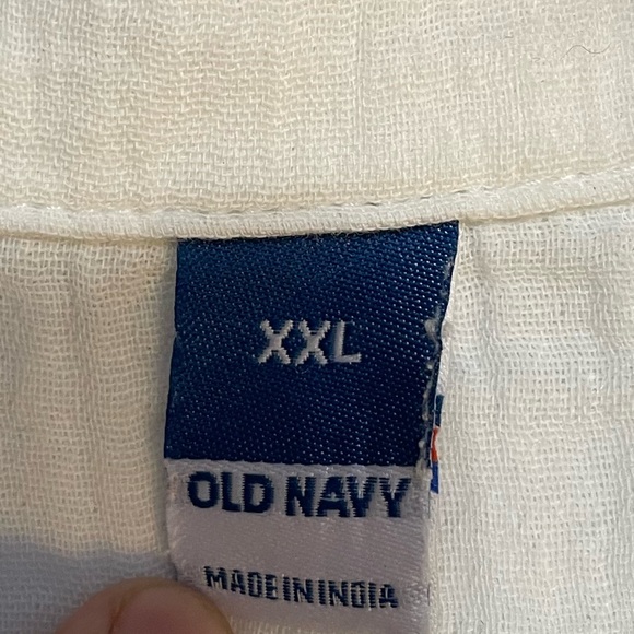 Old Navy White Button Front Muslim Textured Shirt XXL - Picture 3 of 6